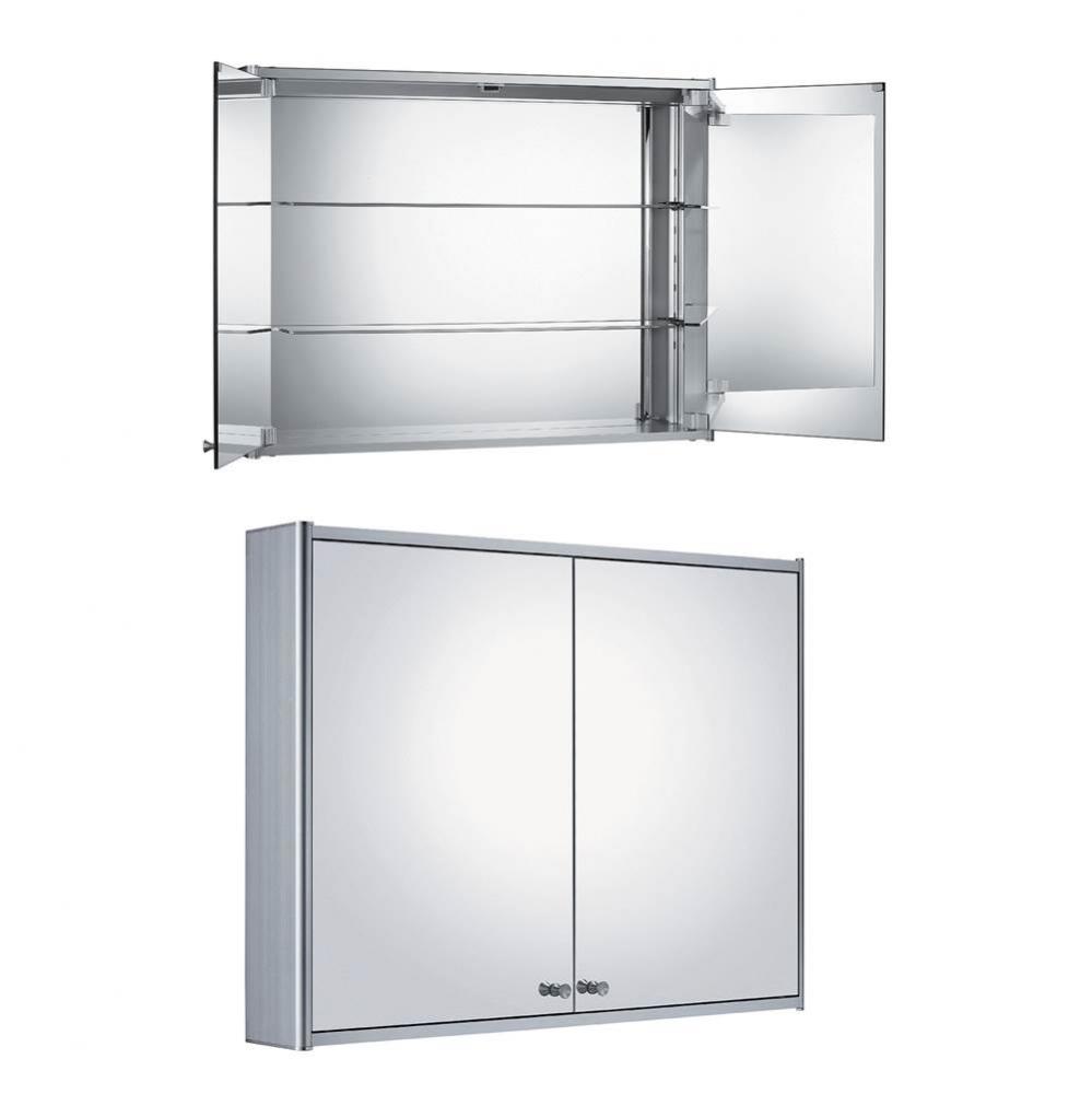 Medicinehaus Double Mirrored Door Anodized Aluminum Medicine Cabinet