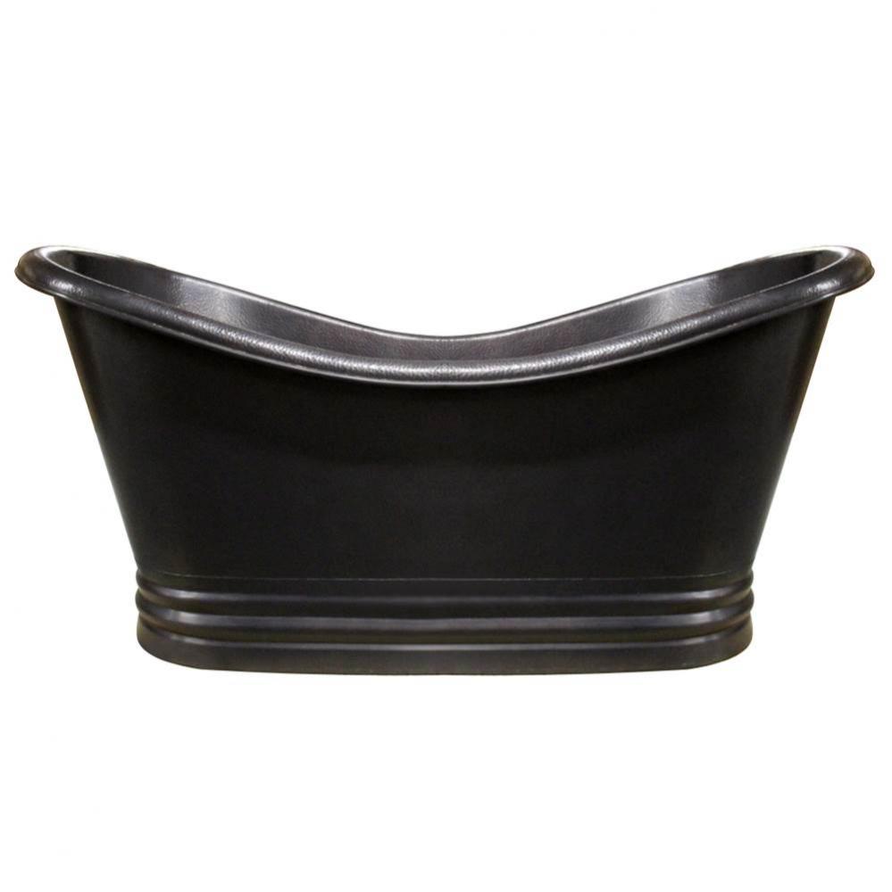 Bathhaus Copper Freestanding Handmade Double Ended Bathtub with Hammered Exterior, Lightly Hammere