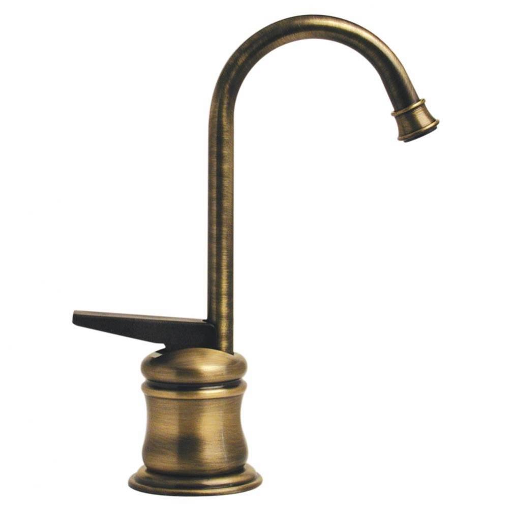 Point of Use Instant Hot Water Faucet with Gooseneck Spout and Self Closing Handle