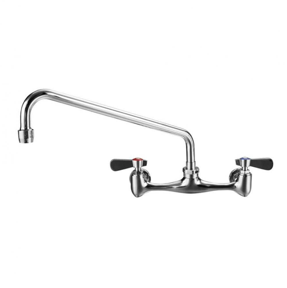 Wall Mount Utility Faucet with Extended Swivel Spout and Lever Handles