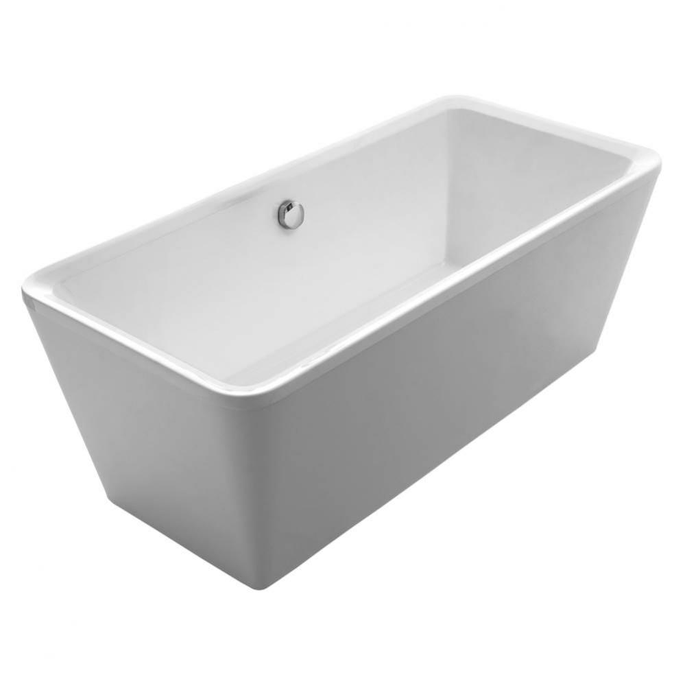 Cubic Style Freestanding Double Ended Lucite Acrylic Bathtub w/a chrome mechanical pop-up waste an