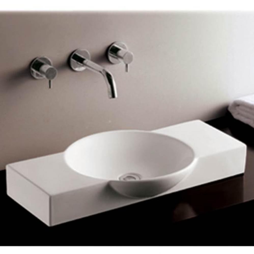 Isabella Collection Rectangular Above Mount Basin with Integrated Round Bowl and a Center Drain