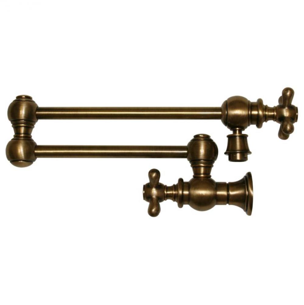 Vintage III Wall Mount Retractable Swing Spout Pot Filler with Cross Handles and Swivel Aerator