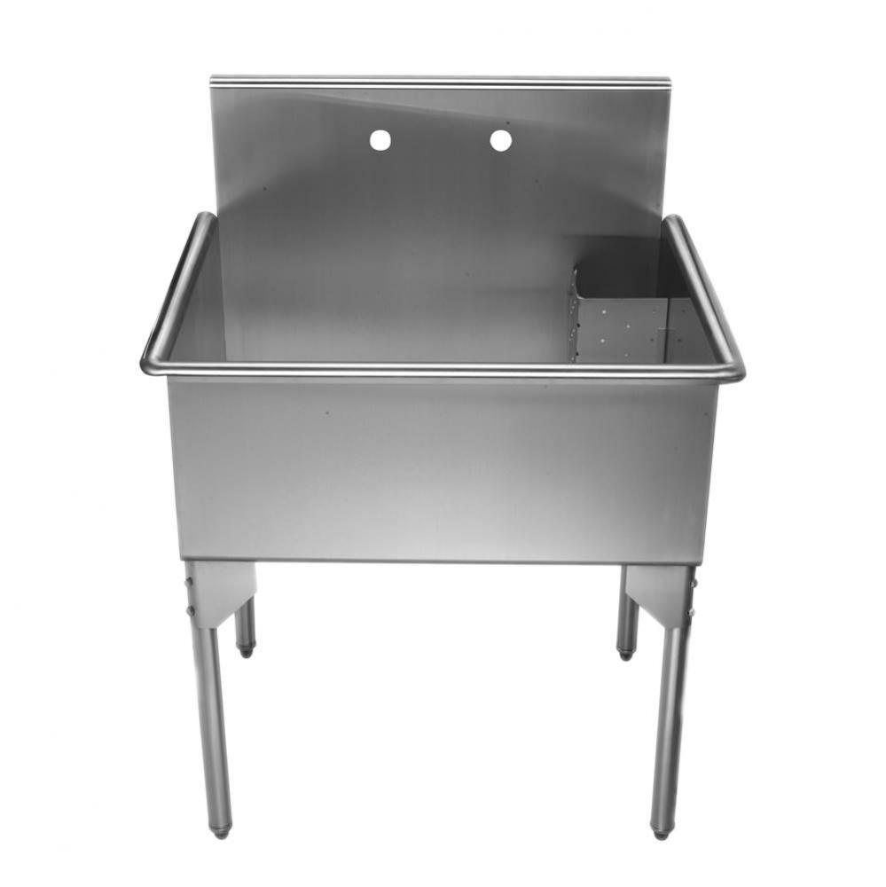 Pearlhaus Brushed Stainless Steel  Single Bowl Commerical Freestanding Utility Sink