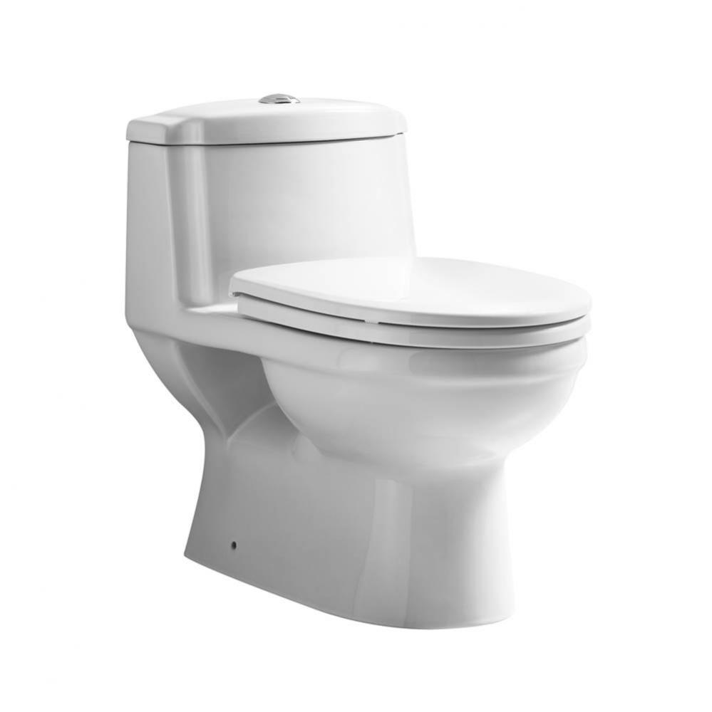 Magic Flush Eco-Friendly One Piece Toilet with a Siphonic Action Dual Flush System,  Elongated Bow