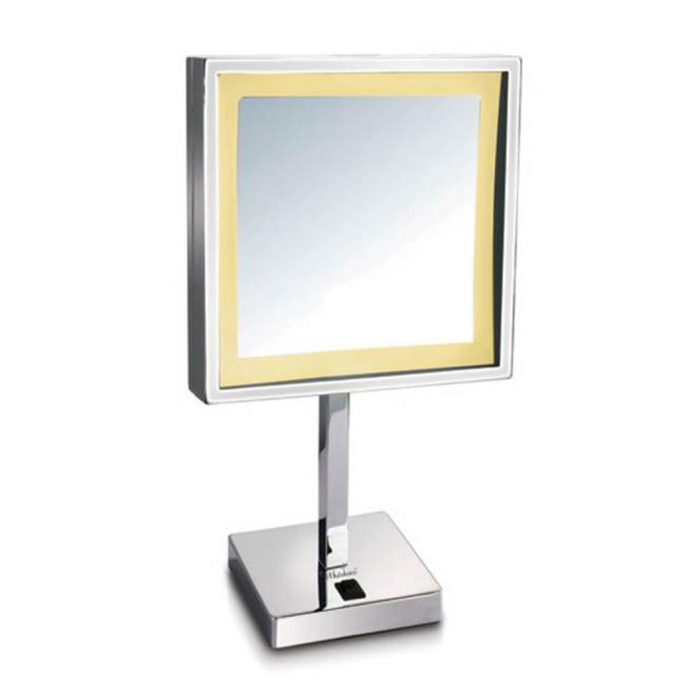 Square Freestanding Led 5X Magnified Mirror