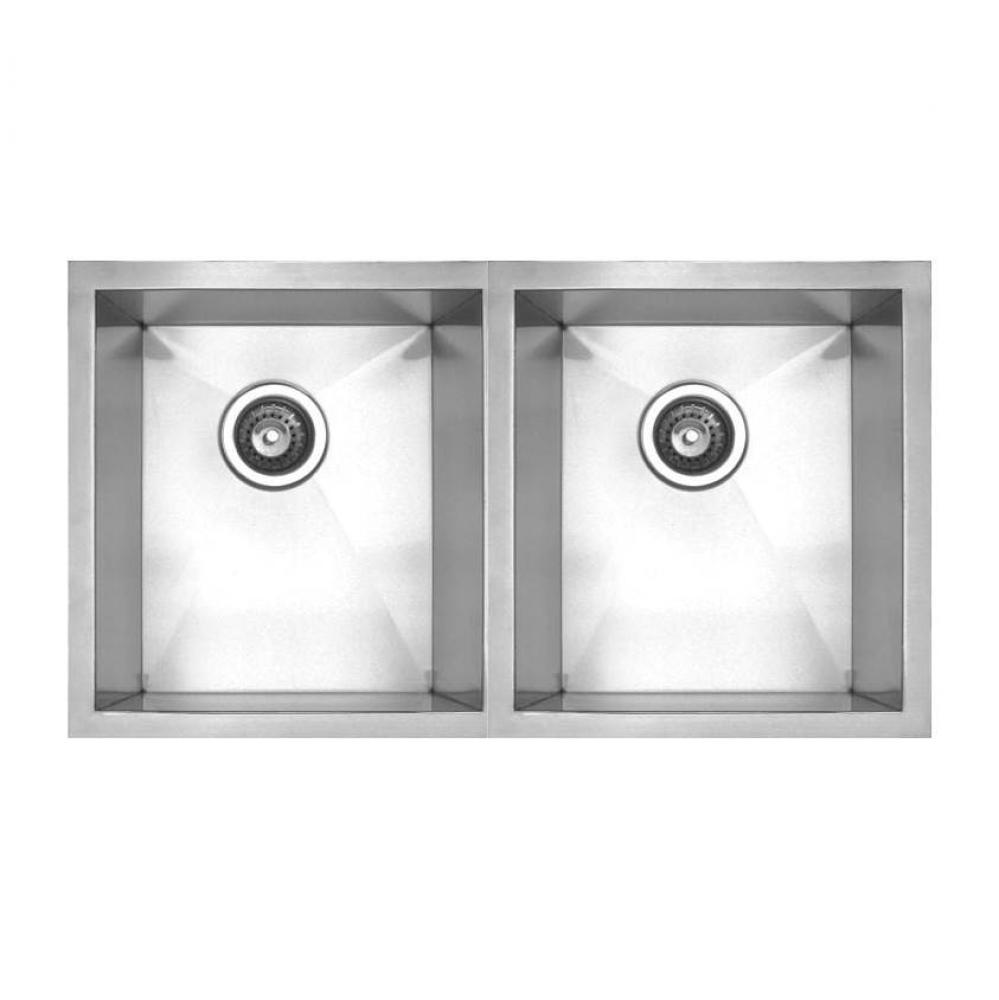 Noah's Collection Brushed Stainless Steel Chefhaus Series Double Bowl Undermount Sink