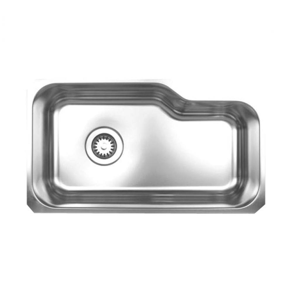 Noah's Collection Brushed Stainless Steel Single Bowl Undermount Sink