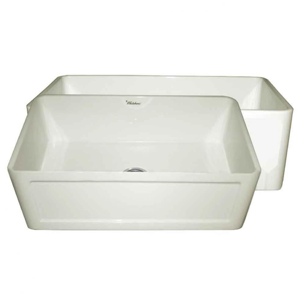 Farmhaus Fireclay Reversible 27'' Sink with a Plain Front Apron on One Side and a Concav