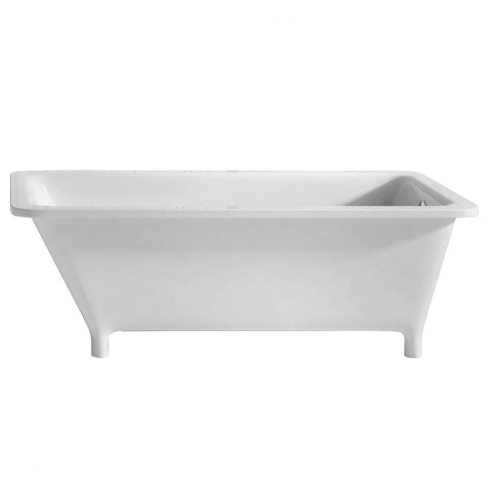 Freestanding Footed Lucite Acrylic Bathtub w/a Chrome Mechanical Pop-up Waste and Right Center End