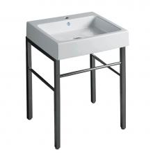 Whitehaus B-U60-DUCG1-A06-1 - Britannia Rectangular Sink Console with Front Towel Bar and Single Faucet Hole Drill