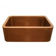 Whitehaus WH2519COFC-OCS - Copperhaus Rectangular Undermount Sink with Smooth Front Apron