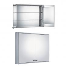 Whitehaus WHCAR-48 - Medicinehaus Double Mirrored Door Anodized Aluminum Medicine Cabinet