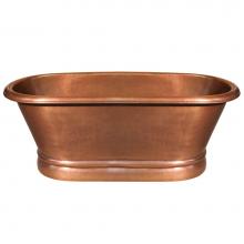 Whitehaus WHCT-1002-OCH - Bathhaus Copper Freestanding Handmade Double Ended Bathtub with Hammered Exterior, Lightly Hammere