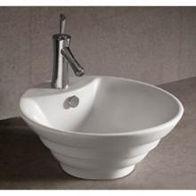 Whitehaus WHKN1054 - Isabella Collection Round Stepped Above Mount Basin with Overflow, Single Faucet Hole and Center D