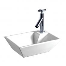 Whitehaus WHKN1142 - Isabella Collection Rectangular Wall Mount Basin with a Right Offset Single Faucet Hole