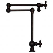 Whitehaus WHKPFDCR3-9555-MB - Vintage III Deck Mount Retractable Swing Spout Pot Filler with Cross Handles and Swivel Aerator