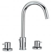 Whitehaus WHLX78214-C - Luxe Widespread Lavatory Faucet with Tall Gooseneck Swivel Spout and Pop-up Waste