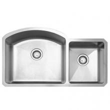 Whitehaus WHNC3721 - Noah''s Collection Brushed Stainless Steel Chefhaus Series Double Bowl Undermount Sink