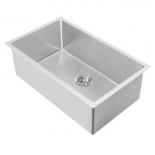 Whitehaus WHNPL2718-BSS - Noah Plus Heavy Duty, 6 Gauge frame, Single Bowl Dual-Mount Sink Set