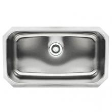 Whitehaus WHNU2918REC - Noah''s Collection Brushed Stainless Steel Rectangular Single Bowl Undermount Sink