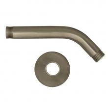 Whitehaus WHSA165-2-BN - Showerhaus Short Solid Brass Shower Arm with Solid Brass Escutcheon