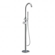Whitehaus WHT7369S-C - Bathhaus Freestanding 41'' Single Lever Tub Filler with Integrated Diverter Valve and Ha