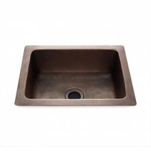 Waterworks 11-86226-48730 - Normandy 14 15/16 x 11 7/16 x 5 11/16 Hammered Copper Bar Sink with Center Drain in Nickel