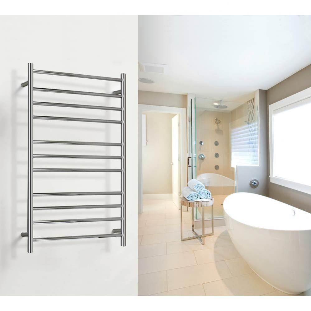 Malta Towel Warmer, Polished, Hardwired, 11