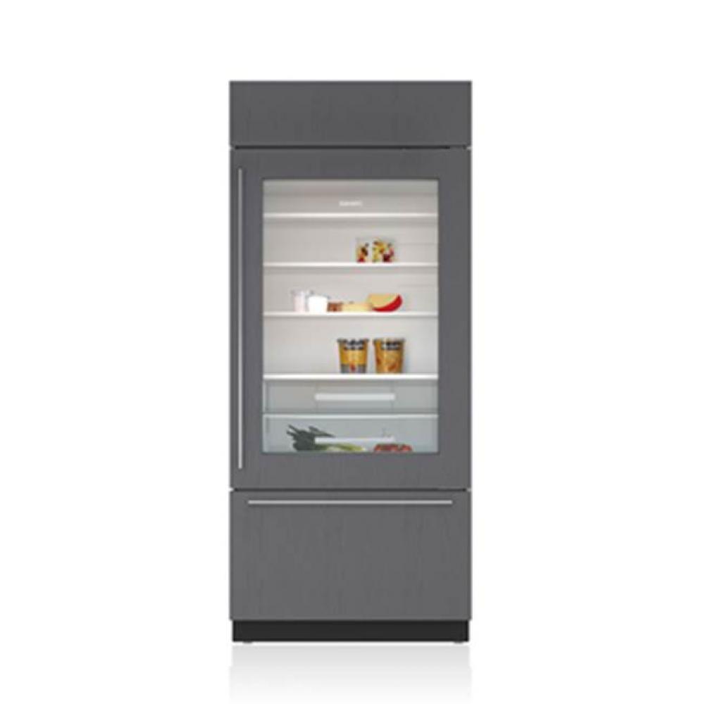 36'' BUILT-IN, OVER-UNDER, GLASS DOOR, OVERLAY, TUBULAR HANDLE, LEFT