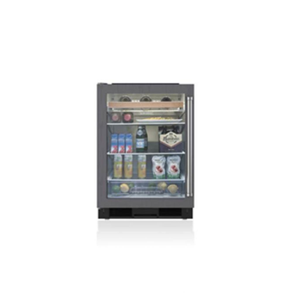 24'' UNDERCOUNTER BEVERAGE, GLASS DOOR, OVERLAY LEFT