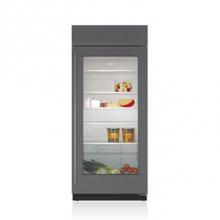 Subzero BI-36RG/O-RH - 36'' BUILT-IN, ALL REFRIGERATOR, GLASS DOOR, OVERLAY, TUBULAR HANDLE, RIGHT