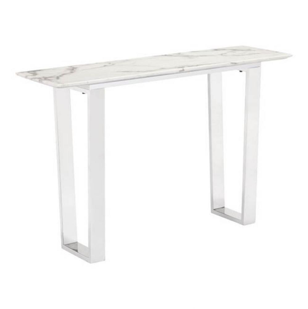 Atlas Console Table White and Silver