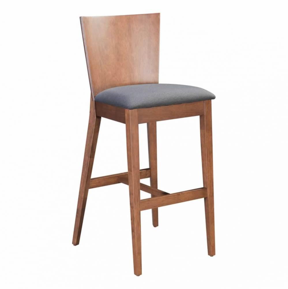 Ambrose Bar Chair (Set of 2) Walnut and Gray
