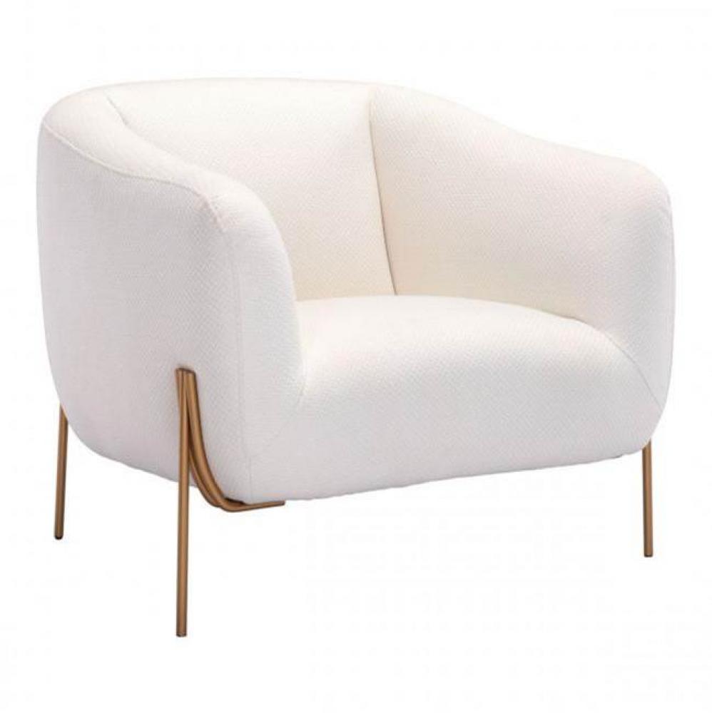 Micaela Arm Chair Ivory and Gold