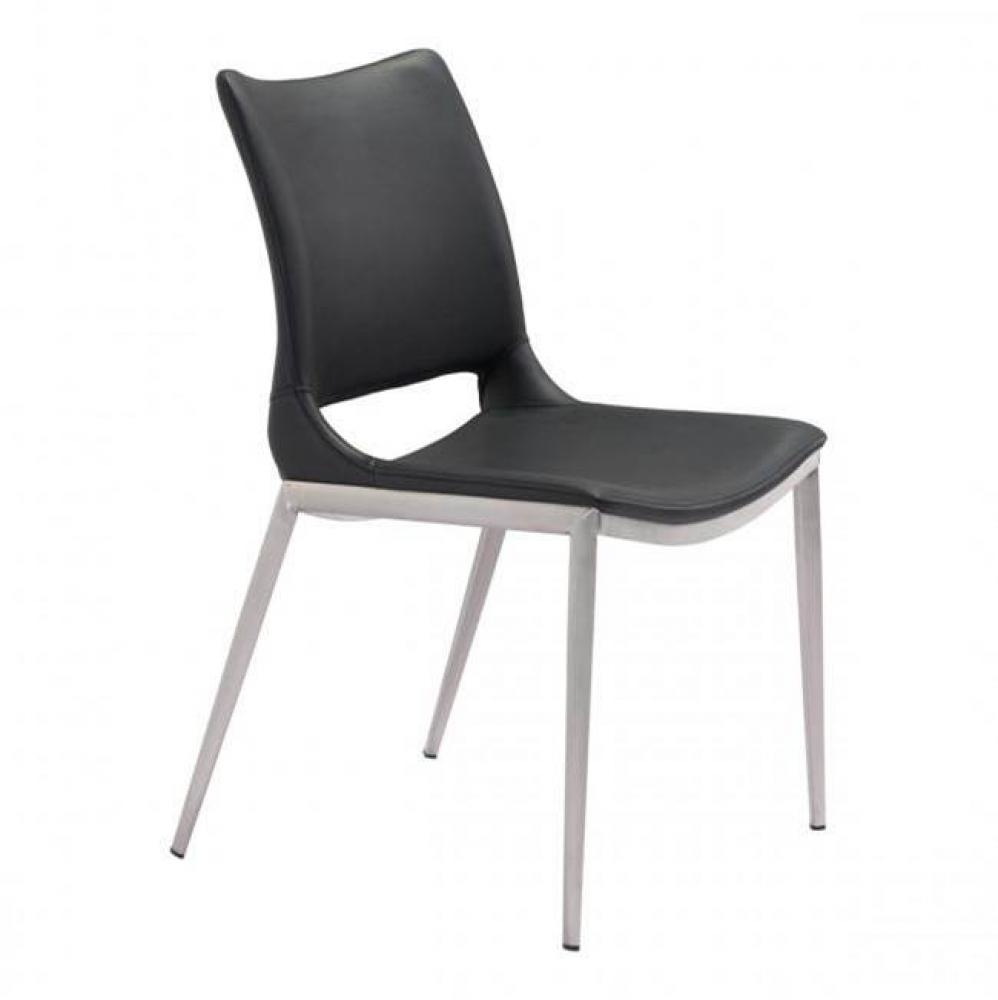 Ace Dining Chair (Set of 2) Black and Silver