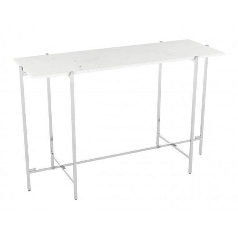 Titan Marble Console Table White and Silver