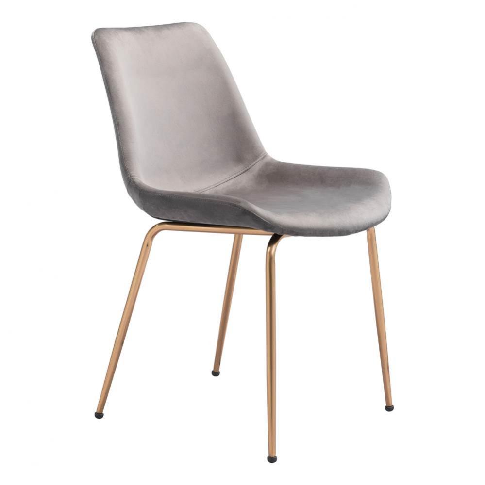 Tony Dining Chair (Set of 2) Gray and Gold