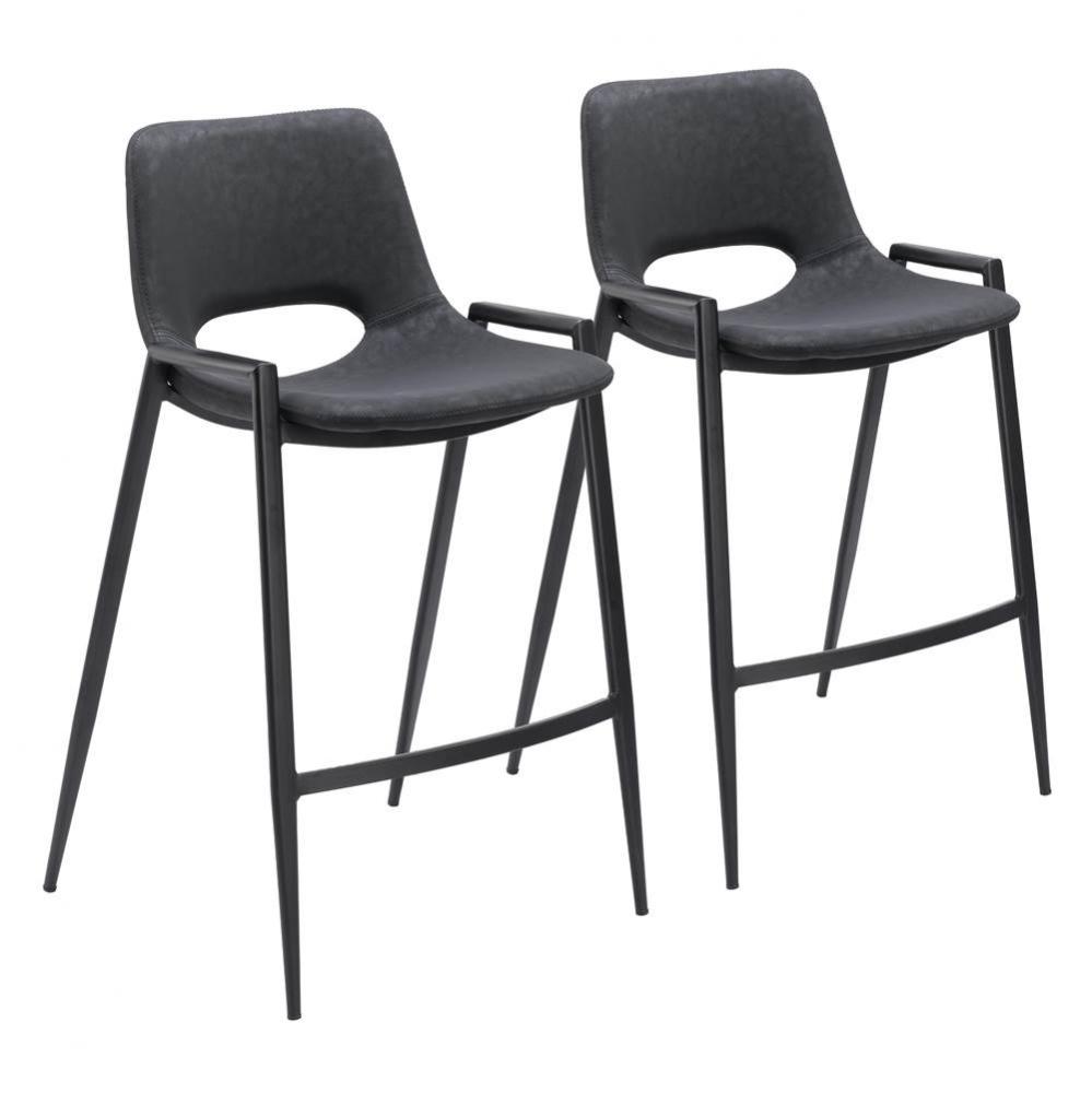 Desi Counter Stool (Set of 2) Black