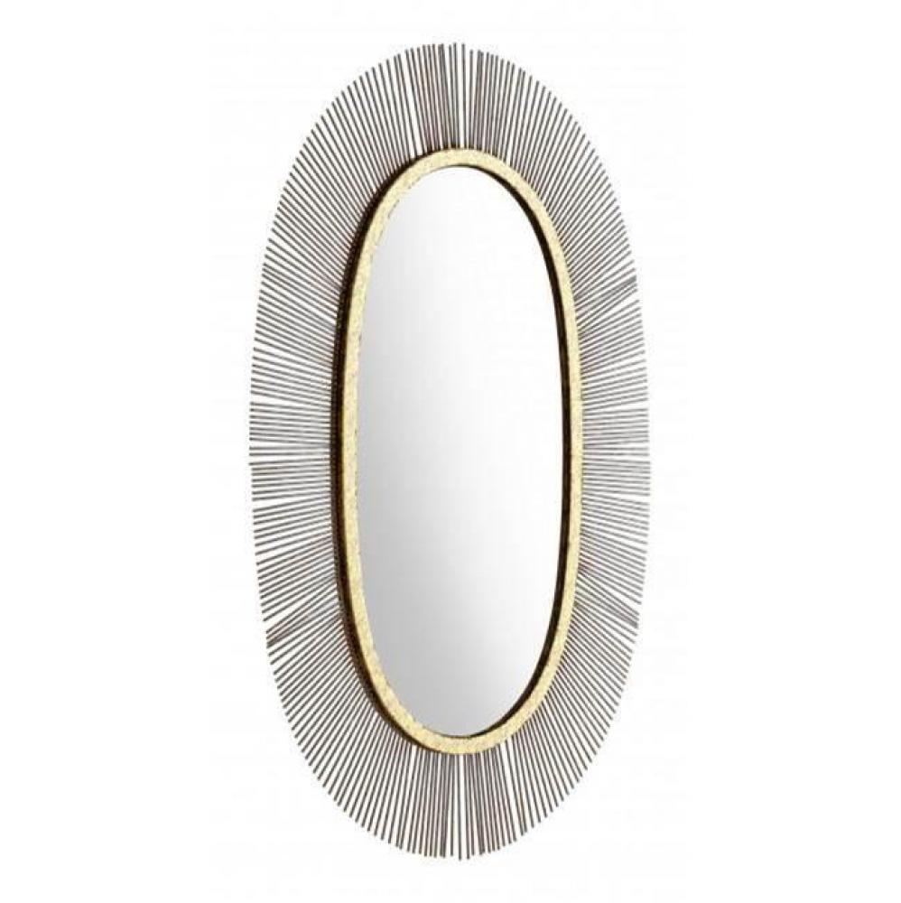 Juju Oval Mirror Black and Gold