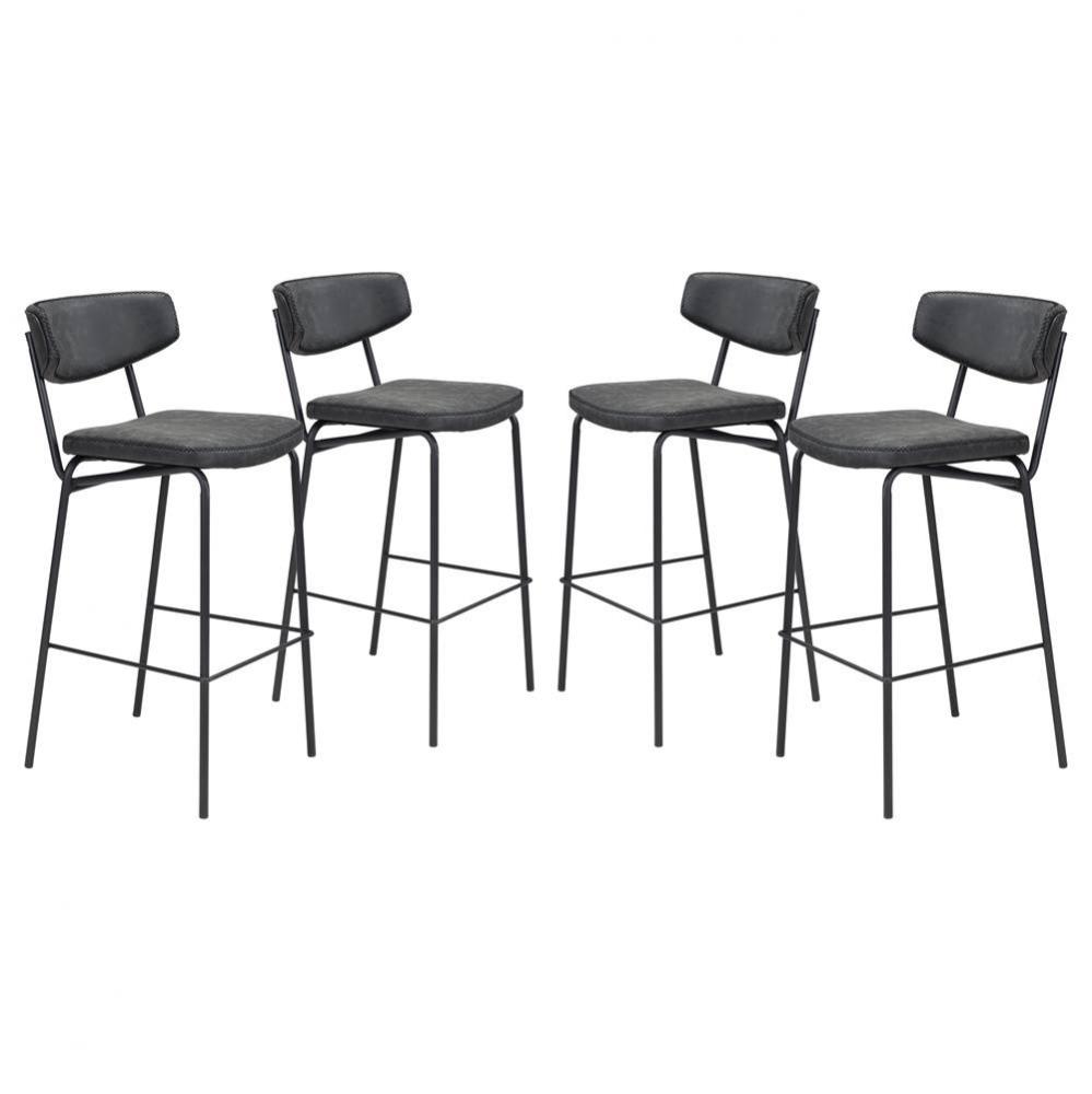 Sharon Bar Chair (Set of 4) Vintage Black