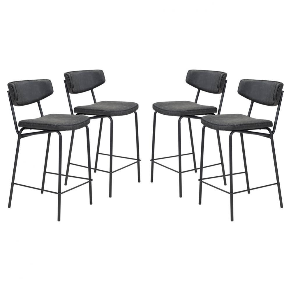 Sharon Counter Chair (Set of 4) Vintage Black