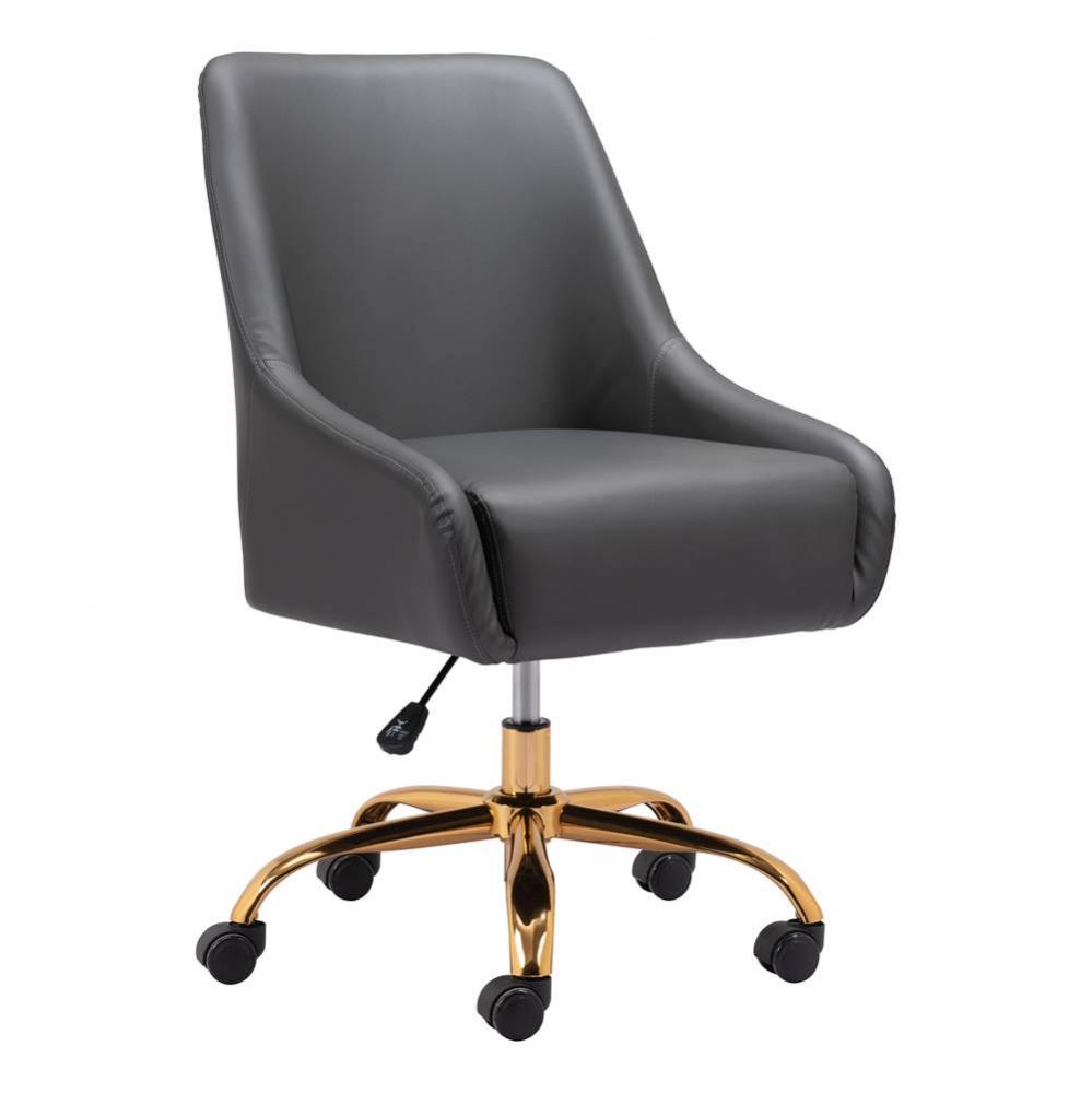 Madelaine Office Chair Gray and Gold