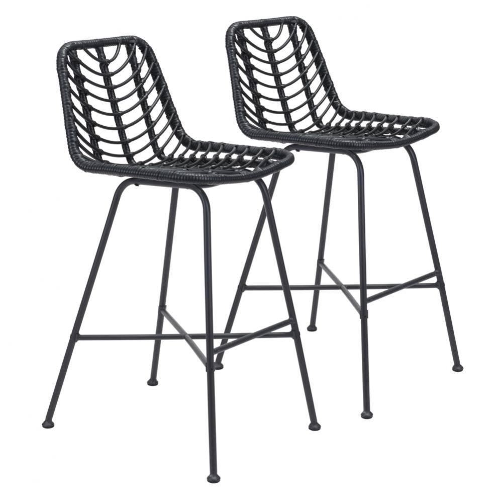 Malaga Bar Chair (Set of 2) Black