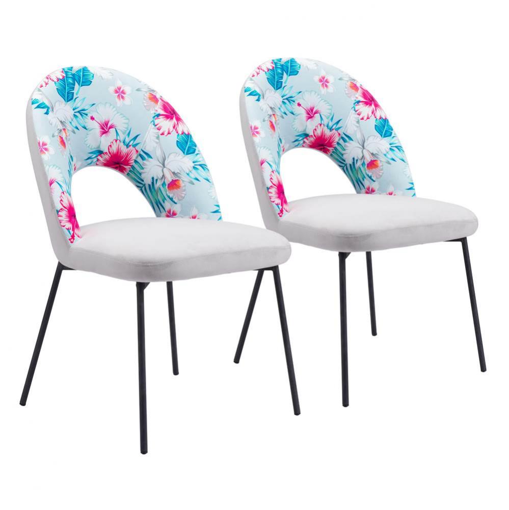 Torrey Dining Chair (Set of 2) Multicolor Print and Gray