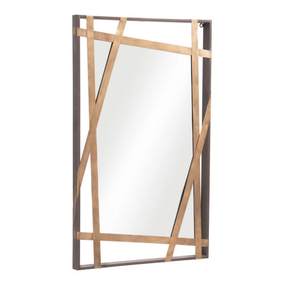 Tolix Mirror Antique Gold and Black