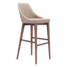 Zuo 100281 - Moor Bar Chair Beige