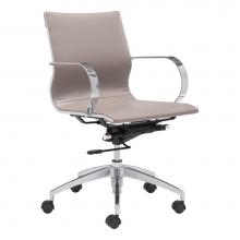 Zuo 100376 - Glider Low Back Office Chair Taupe