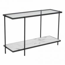 Zuo 100993 - Winslett Console Table Clear, White & Matte Black