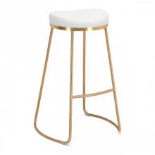 Zuo 101265 - Bree Barstool (Set of 2) White and Gold